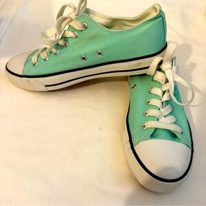 Mint Green Canvas Sneakers